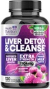 Fígado Gentil Cleanse Detox & Repair Formula - Suplemento de suporte de fígado avançado com cardo de leite de silimarina, raiz de dente de leão, extrato de alcachofra, alcaçuz, alcaçuz, cholina e beterraba - 120 cápsulas de legumes