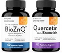 Suplemento de Zinco de Sandhu com Ionóforos com Absorção Superior e Quercetina com Bromelaína 1000mg Por Serviço Complexo de Suplemento de Bioflavonóides; Suporta Saúde Imune e Respiratória