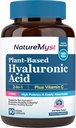 Suplemento de ácido hialurônico, com vitamina C, 250mg planta-baseada HA, 90 Vegan Caps, para pele e olhos, Produção de colágeno, Facilmente Absorvível