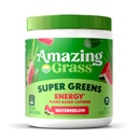 Amazing Grass Greens Misturar Energia: Smoothie Mix, Super Verdes Pó e Cafeína Baseada Planta com Matcha Verde Chá & Beterraba Raiz Pó, Melancia, 30 Servings (Packaging May Vary)