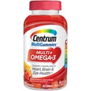 Centrum MultiGummies Omega 3 Gummy Multivitamin para Adultos, Multivitamin / Suplemento Multitimineral, Morangueiro / Lemon / Aromas de laranja - 100 Contagem