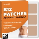 B12 Patches (Pacote de 60) - 100% Natural Patch para Mulheres e Homens - Firme, Energia, Foco e Suporte Corporal - Fórmula melhorada