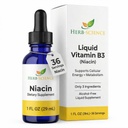 Vitamina Líquida B3 Drops - Suplemento de Niacina Processado a Frio, Suporta Língua e Saúde da Pele - Vegan, Não-Alcoólico e Qualidade Testado.- 1 Fl. Oz, 36 Servimentos