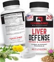 Suplemento de suporte de fígado - Fígado Defesa Cleanse Detox - Feito com Solarplast, Folha de alcachofra, Sementes de Cardo de Leite, & Mais - para Metabolismo e Resposta Imune 60 Cápsulas