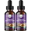 Naturezas Artesanato USDA Organic Ashwagandha Liquid Drops - Liquid Ashwagandha Root Extract for Stress and Mood Support - Tasty Adaptogenic Tintura Non GMO Vegan Gluten Alcohol and Sugar Free (2 Pack)