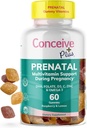 PLUXO CONCECTIVO Pastilhas pré-natais - DHA, ácido fólico, vitamina D3, C, zinco e Omega 3, limão natural + framboesa sabor, 60 contagem, 30 dias de fornecimento