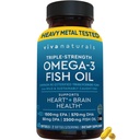 Viva Naturals Omega-3 Fish Oil, Triplo Força, 2500 mg, 60 Softgels – Re-Esterificado Omega 3 ácidos gordos incluindo EPA, DHA, DPA - Pascatarian-Friendly