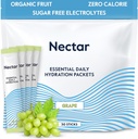 Pacotes de Hidratação Néctar - Eletrólitos Em pó Pacotes - Açúcar Livre & 0 Caloria - Eletrólitos líquidos de fruta orgânica diário IV Pó para alívio de desidratação e reidratação rápida (Pacote Grape 30)