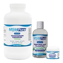 KALA SAÚDE MSMPure Pacote inicial com cápsulas HSH 250 Conde, MSM Muscle & Joint Cream 2 oz e HSH Gel com Aloe 8 oz