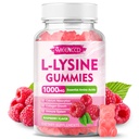L-Lysine 1000mg Gummies, Suplemento de Lisina para Adultos e Crianças, Suplemento de Aminoácido Essencial para Lábios e Saúde Oral, Immune Imune Boost & Colágeno & Cálcio, Sem Açúcar, Framboesa Flavor, 60 Contagem