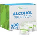 Cuidados Toque em Toalhas Alcoólicas Envolto Individualmente - Prep Pads com 70% de álcool isopropílico, Ótimo para Casa, Médicos e Primeiros Socorros Kits Esterilizados, Antisséptico 2-Ply Sucatas 400 Contagem