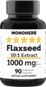 MONOHERB Flaxseed Extract 1000 mg - 90 Cápsulas Vegetarianas