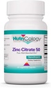 Nutricology Zinc Citrate Supplement - Zinco para homens e mulheres, Suporte imunológico, Puro, bem absorvido, bem tolerado, Trace Mineral, 50mg Cápsulas vegetarianas - 60 Contagem