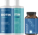 Biotin Shampoo e Condicionador e Suplemento de cabelo - Biotin para o crescimento do cabelo Suplemento Mais Rosemary e Volumizing Shampoo e Condicionador conjunto - Rosemary Biotin e Colágeno produtos de espessamento de cabelo