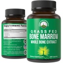 Peak Performance Grass Fed Bone Marrow - Osso inteiro Extrair Suplemento 180 Cápsulas Pílulas Superalimentares Rico em Colágeno, Vitaminas, e Aminoácidos. da Matriz Óssea, Marrow, Cartilagem. Comprimidos Ancestrais