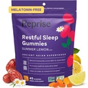 Melatonina Free Natural Sleep Aid Gummies for Adults □ NO Melatonin □ Herbal Jujube & Camomila, Lemon Balm - Suplemento de sono profundo & Relaxação para zzz, 45 Vegan Gummies (45 Gummies (1 pacote)