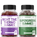 Gummies queimador de gordura nocturna (60 Contagem) - Perda de peso & Metabolismo Açúcar sem Melatonina Suplemento e pastilhas super verdes (60 Contagem) - Suplementos Verdes Imunidade Suporte - Não OGM & EUA Made