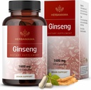 HERBAMAMA Coreano Panax Ginseng Cápsulas - 1600mg Red Ginseng Raiz - Vegan, Não-GMO Coreano Red Panax, 100 Caps