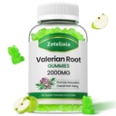 Gummies de raiz valeriana orgânica, Suplemento de ervas para relaxamento e suporte de humor, Gummies sem melatonina para adultos, Vegan, Não-GMO, Apple Flavor, 60 Contagem
