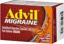 Advil Migrain 20'S Tamanho 20ct Advil Migraine dor alívio líquido encheu cápsulas 20ct