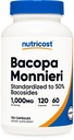 Nutricost Bacopa Monnieri 1.000mg, 120 Cápsulas (60 Servings) - Não-GMO, Gluten Free e Vegetarian Friendly