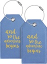 Etiqueta de bagagem e etiquetas de bagagem inicial para malas Malas Bolsa de couro Etiquetas para mochilas Bolsa Instrumento escolar com nome ID Rótulo de viagem Essentials, Unique Fun Blue Personalized Bagagem Tags 2 Pack