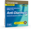Comprimidos de cloreto de loperamida de GoodSense, 2 mg, Antidiarreia, 12 contagem