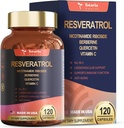 Resveratrol Suplemento de força extra com Berberine Quercetin Green Tea Extract Grape Seed Extract Polifenol Antioxidant Supplement Antioxidant & Heart Health Support 120 Cápsulas