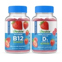 Vitamina B12 livre de açúcar vivo + Vitamina D 5000 UI, chicletes Bundle - Grande degustação, Suplemento de vitamina, Sem glúten, GMO livre, chiclete mastigável