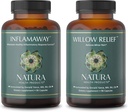 Produtos Natura Health InflamAway e Willow Relief Supplement Bundle - Module uma resposta inflamatória saudável - Melhora o relaxamento muscular