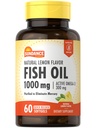 Sundance Fish Oil 1000mg 60 Softgels , sabor limão natural , com ativo Omega-3 , não-GMO e sem glúten suplemento gratuito