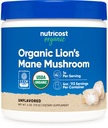 Nutricost Organic Lion's Mane Mushroom Powder 4 onças - Certificado USDA Organic