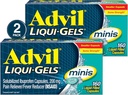 Advil Liqui-Gels minis Reliever Dor e Redutor de Febre, Medicina da Dor para Adultos com Ibuprofeno 200mg para alívio da dor - 2x160 Cápsulas Recheadas Líquidas