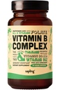 sapinho Vegan Vitamina B Complexo - Mistura de alimentos inteiros com vitaminas B Essential B1, B2, B3, B5, B6, B7, Folato, B12-60 Caps
