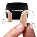MDHearing VOLT OTC Aparelhos auditivos para idosos, médico-concebido recarregável, 2 microfones direcionais, 4 configurações de áudio, cabe com óculos, carregador Deluxe incluído ...
