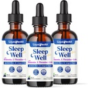 LÍQUIDO Sono Bem Sono Natural Ajuda Melatonina Drops - Melhor Dormir e Humor, Relaxar & Calmar Mente, Queda Dormir Mais Rápido Ficar Dormir Mais Longo - Made in USA, Vegan, Açúcar Livre, Droga Livre, Não-GMO (3 Pack)