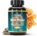 Cápsulas Organic Irish Sea Moss - Fórmula avançada, cru Wildcrafted Seamoss Suplemento com Bladderwrack e Burdock Root - 180 comprimidos - Made in The USA