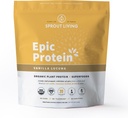 Sprout Vivendo proteína épica, proteína baseada em plantas e superalimentos em pó, Vanilla Lucuma em pó, 20 gramas de proteína orgânica em pó, Vegan, Não lácteos, Não-GMO, Sem glúten, Baixo açúcar (5 Libras, 60 Servings)