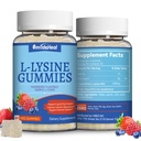 2 Pacote L-Lysine 1000mg Gummies, Suplemento de lisina mastigável para adultos, Suporte imunológico, Suporte de formação de colágeno, Não-GMO, Vegan, Sem glúten - 120 Condes