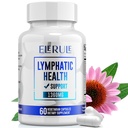 Suplemento de suporte linfático, Suplementos de drenagem linfática com Dandelion, Burdock, Echinacea, Lemon & More, Suporte do sistema de linfa para homens e mulheres – 60 Cápsulas