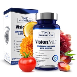1MD Nutrition VisionMD Eye Vitamina CARMIS - Suplemento ocular para adultos - com OptiLut Lutein & Zeaxantina - Suporta Cuidados Visuais de Saúde, Estreito Ocular diário, e Ocasional Seco Olho - 30 Softgels