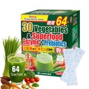 Yamamoto Kanpoh YAMAKAN Verdes Superalimento em pó com Prebiótico Fibra & Enzimas para Digestão, 30 Veggies & Jovem Cevada Suco de grama Mistura do Japão, Gut Saúde para Mulheres & Homens, 64 Packets