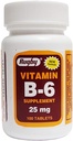 Vitamina B-6 25 mg, 100 comprimidos, Watson Rugby - Comprar embalagens e salvar (Pacote de 2)