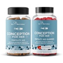 Eu Natural Concepção para Suas Cápsulas & Gummies Bundle – Ajudas Ovulação, Equilíbrio Hormonal, e Ciclos Regulares – 60 Cápsulas + 75 Gomas de flavor de morango