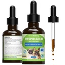 Bem-estar do animal de estimação Respiro-ouro para cães - Suporta Respiração saudável, Airways Abertos, Suporte Respiratório, Cumin Preto, Horehound, Grindelia - Veterinária-Formulada Suplemento de ervas 2 oz (59 ml)