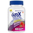 Comprimidos mastigáveis de alívio total de gás-X com alívio de gás de força máxima Simethicone 250 mg e alívio de azia Carbonato de cálcio 750 mg, alívio de inchaço, bagas mistas - 65 contagem