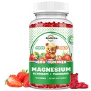 Gummies Complexos de Magnésio- Pastilhas mastigáveis calmas para crianças e adultos-Glicinato de Magnésio Suplemento-w/Omega-3, Vitamina B6, D3- Suporte calma alívio do estresse, ossos, humor, morango flavor