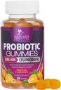 Gummies probióticos para a saúde digestiva das mulheres e dos homens, 5 bilhões de UFC, melhor chiclete probiótico diário para vaginal, suporte imunológico e saúde do intestino, Suporta gás de constipação ocasional & Bloating, 60 chicletes