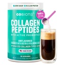 GOBIOTIX Colágeno em pó Suplemento com Probióticos - Pó de Colágeno de Proteína Hidrolisado para Mulheres - Pele e unhas do cabelo, Saúde Conjunta e Digestiva - Peptídeos de Colágeno Tipo I e III - 30 Servões