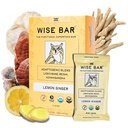 Bar Wise Bar Adaptogen Mushroom Nutrition Bares com Reishi, Lions Mane & Ashwagandha, Vegan orgânico & Gluten Free Snacks para foco natural, energia e suporte de imunidade, limão Ginger Flavor, 12 Conde
